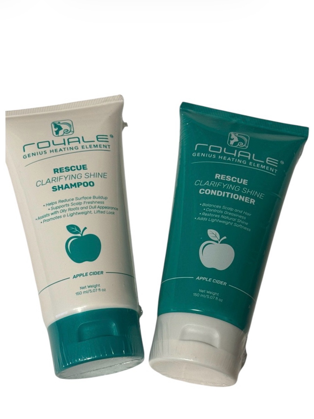 Rescue Clarifying Shine Shampoo & Conditioner - Apple Cider - Teal and White